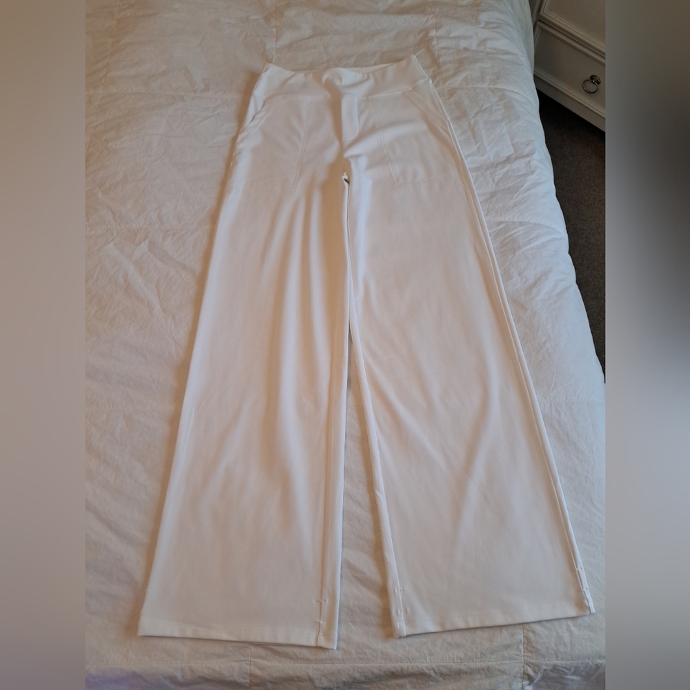 G4free Pants Women White Sz S 31" Inseam EUC Flat Front
